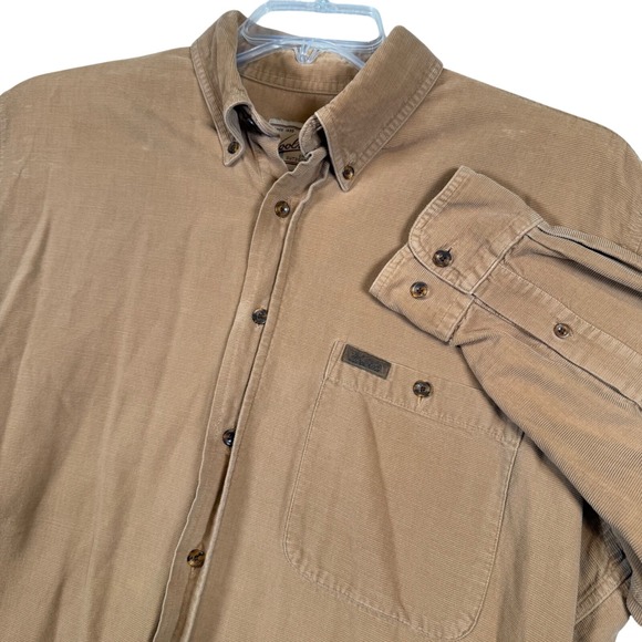 Woolrich Mens Large Button Down Corduroy Shirt Long Sleeve Casual Outdoor - Picture 1 of 6